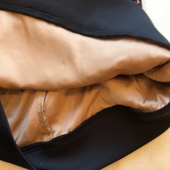 Tadashi Shoji black/tan midi dress - Picture 8 of 9